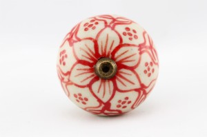 Białe rączki w czerwone wzory