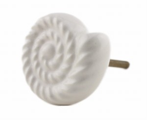 Porcelanowy uchwyt do mebli w kształcie ślimaka
