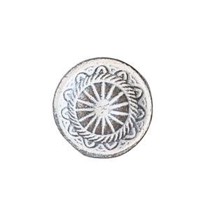 Żeliwna gałka do mebli Biała Rozeta 37mm Vintage | ReGAŁKA